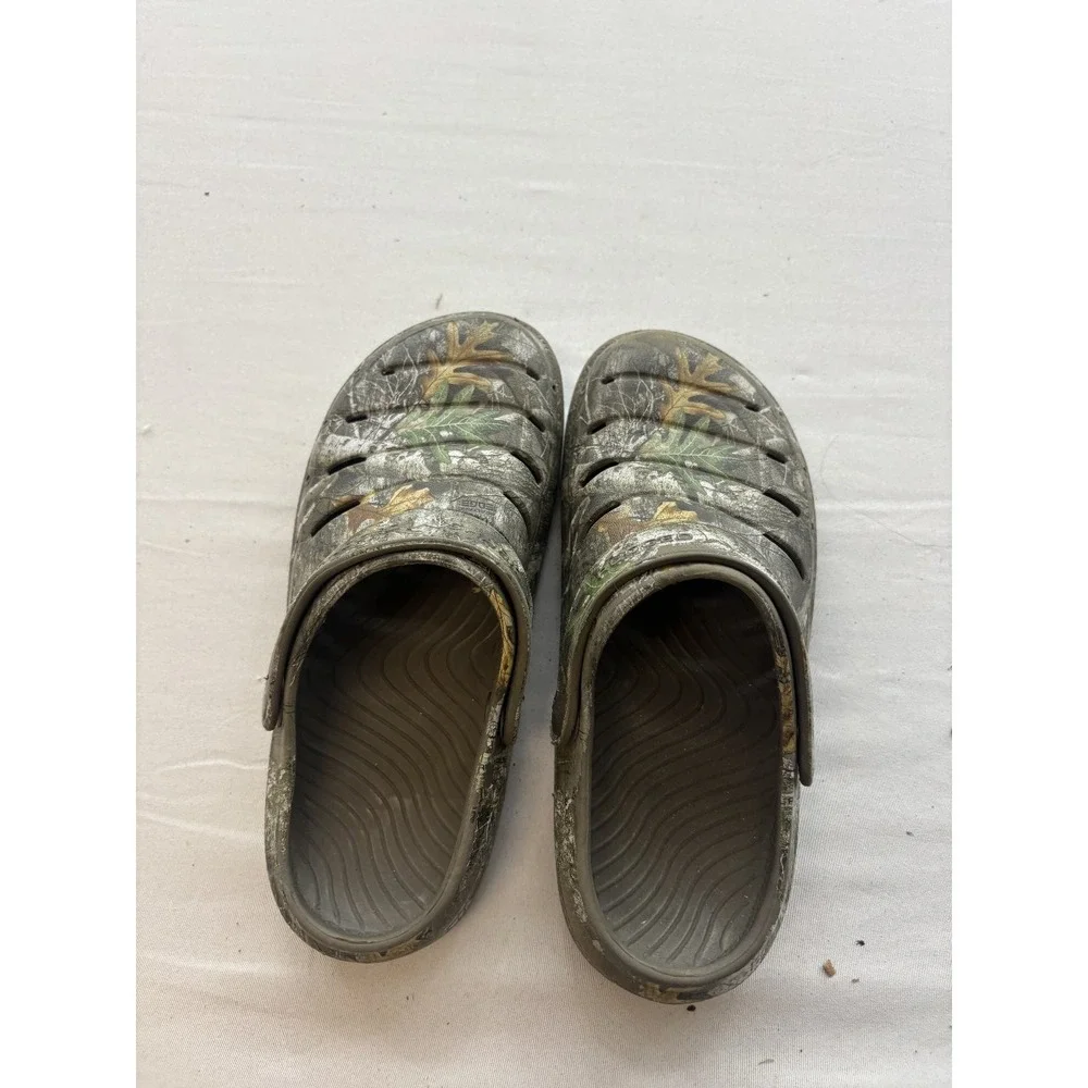 Rugged Mens Camouflage Clogs Slip On Outdoor Water Shoes Sandals Green Brown 13